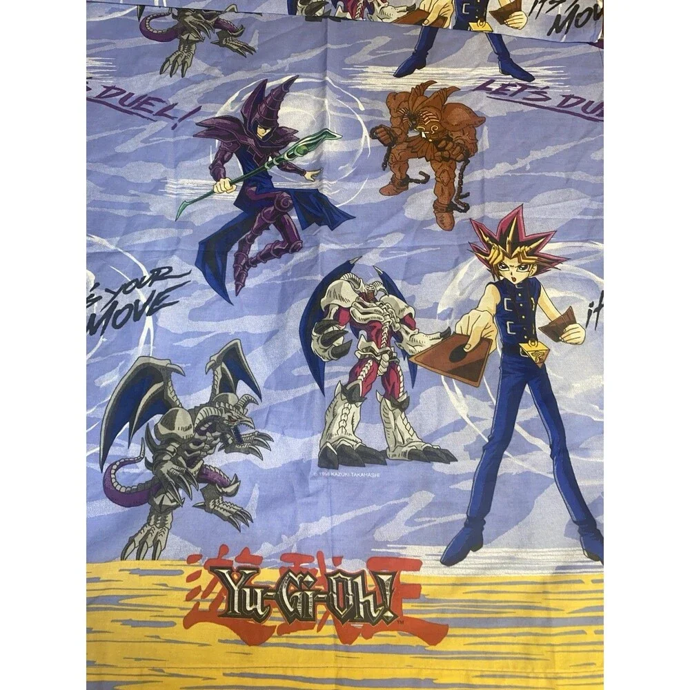 Vtg 1996 Yu-Gi-Oh “Let’s Duel” Curtain Panel Window Drape Fabric RARE Yugi Yami